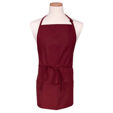 Chef Revival Chef 24/7Adjustable Bib Apron - Burgundy 612BAFH-BG